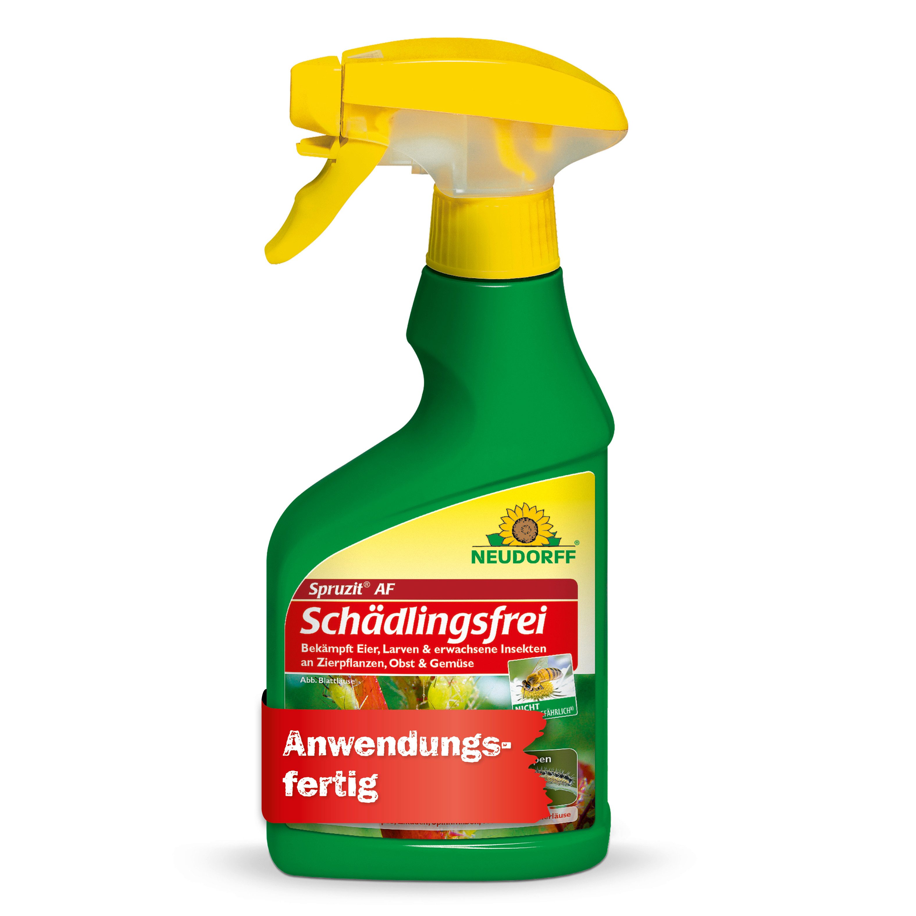 Neudorff Insektenspray Spruzit AF Schädlingsfrei 250 ml, 250 ml, Für Zierpflanzen, Obst & Gemüse in Haus und Garten, Anwendungsfertiges Spray gegen zahlreiche Pflanzenschädlinge, Wirkt gegen Eier, Larven & ausgewachsene Pflanzenschädlinge