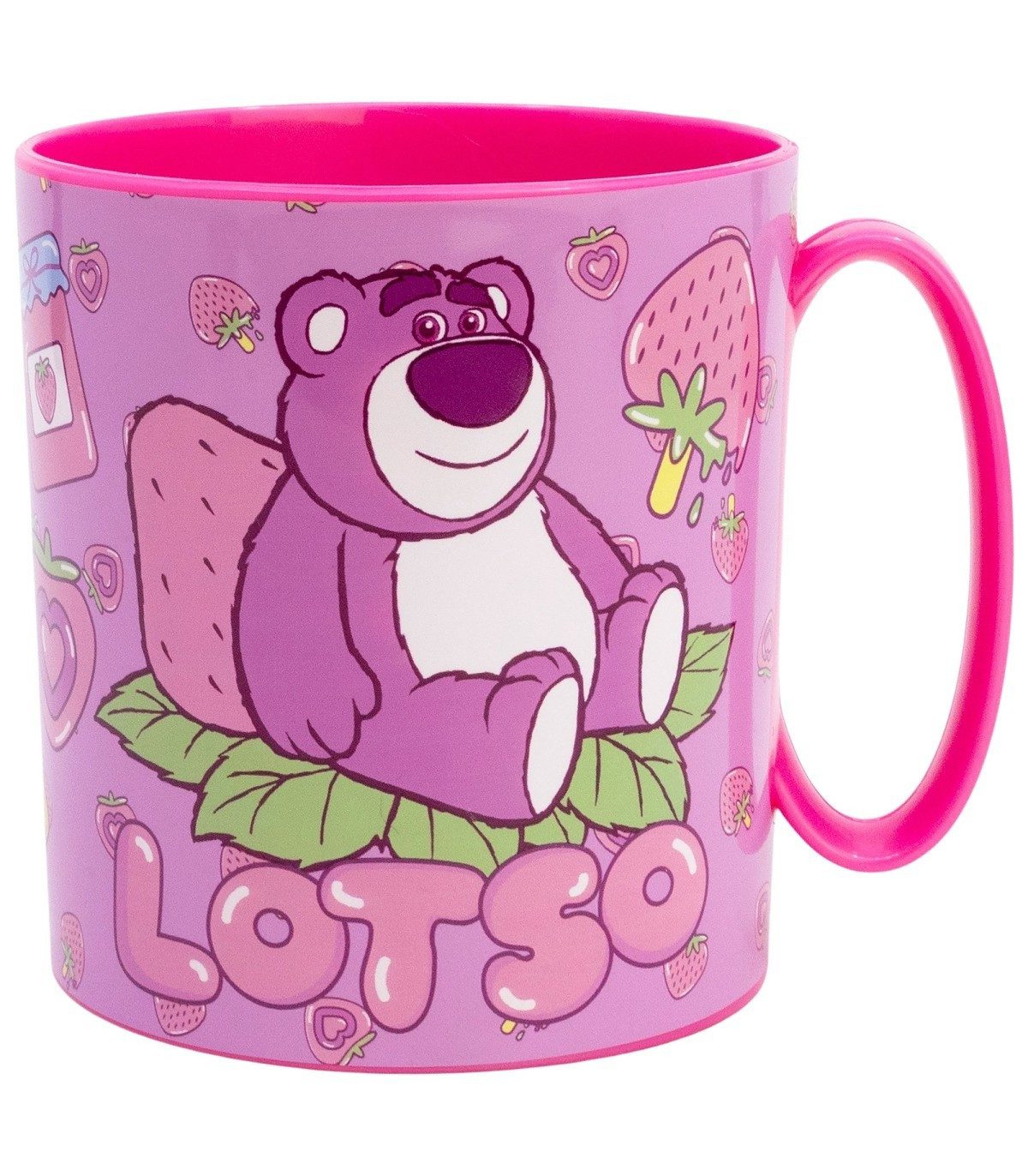 Disney Becher Lotso Micro Mug 390 ml Kinderbecher Mikrowellenbecher, Polyethylen