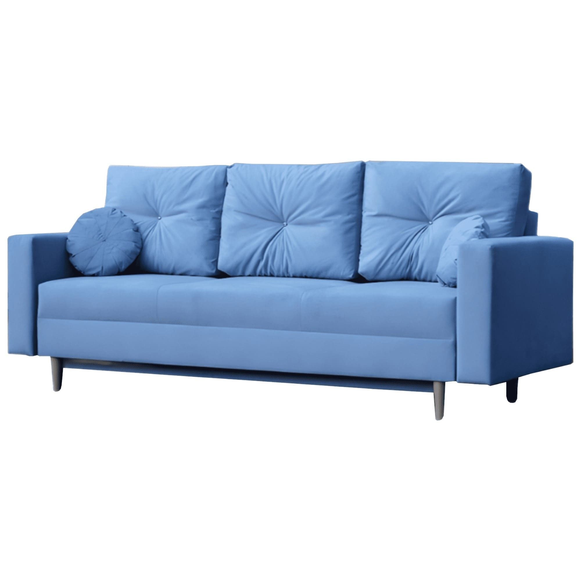 MOEBLO Schlafsofa MILANO, Sofa mit Bettfunktion, Couch für Wohnzimmer, Federkern Sofagarnitur Polstersofa Wohnlandschaft, mit Schlaffunktion und Bettkasten