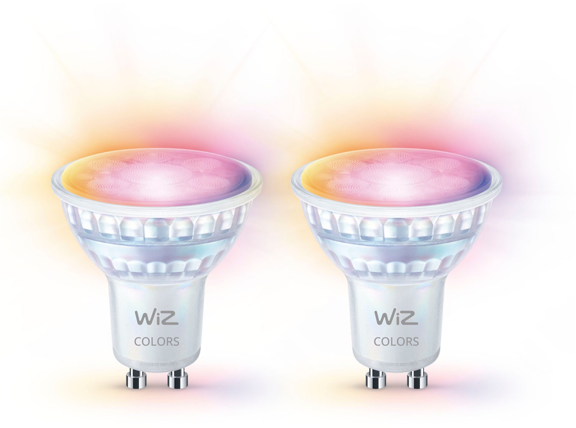 WiZ LED-Leuchtmittel White & Color GU10 Tunable 60W Glas 2er Pack, GU10