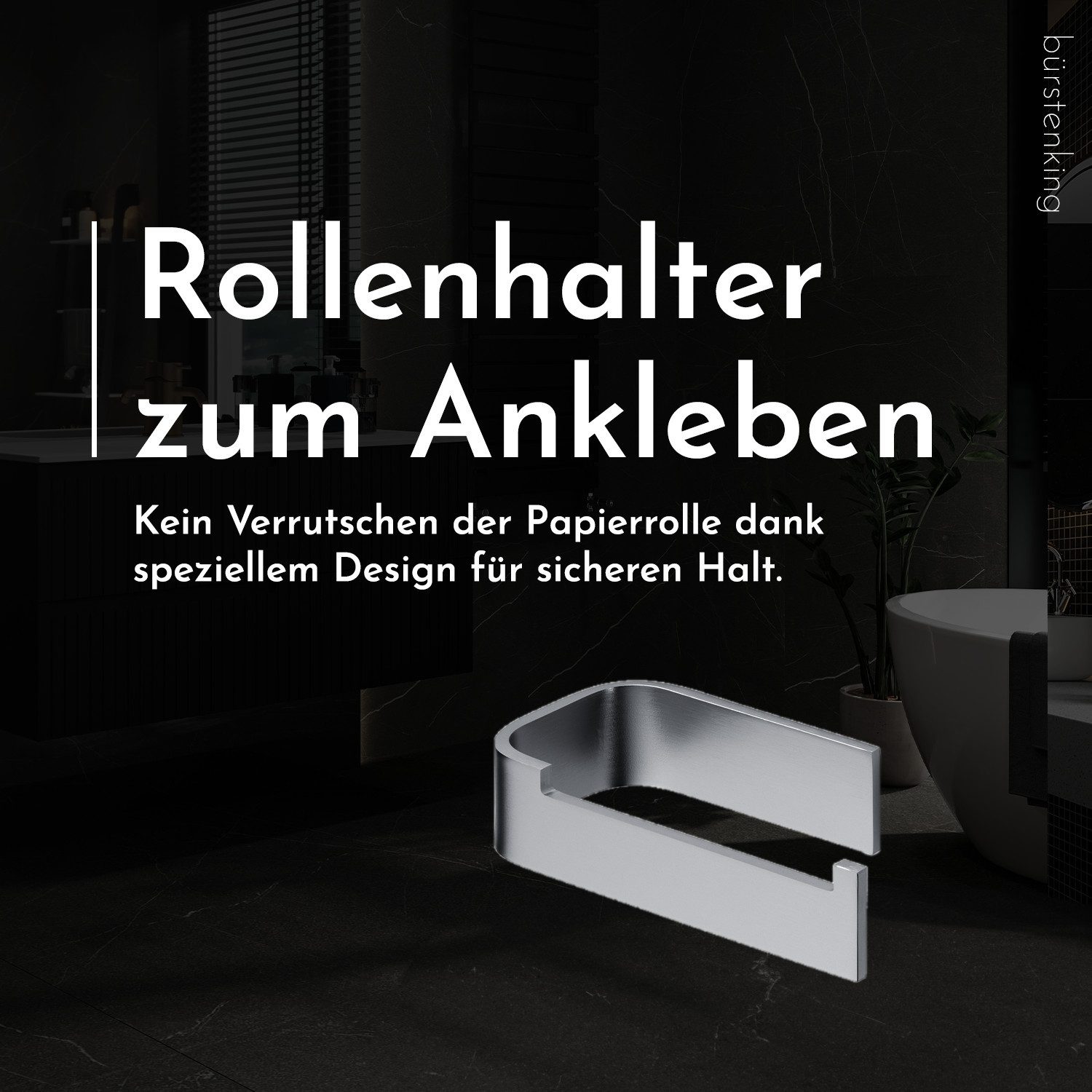 Bürstenking Toilettenpapierhalter ohne Bohren, Selbstklebender Klopapierhal günstig online kaufen