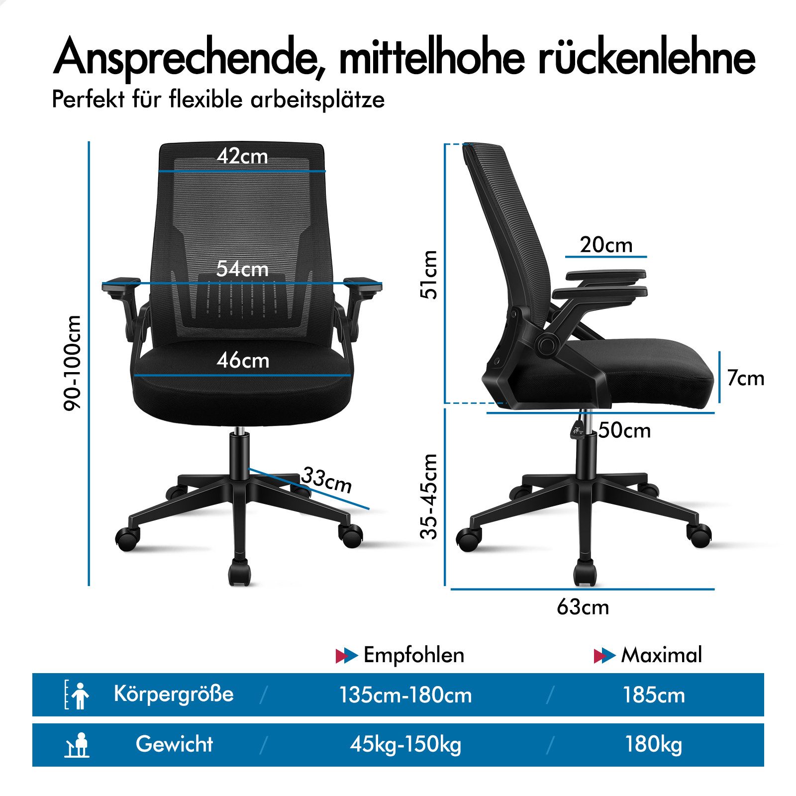 ALFORDSON Bürostuhl komfortable Lendenwirbelstütze, ergonomisch, (1 günstig online kaufen