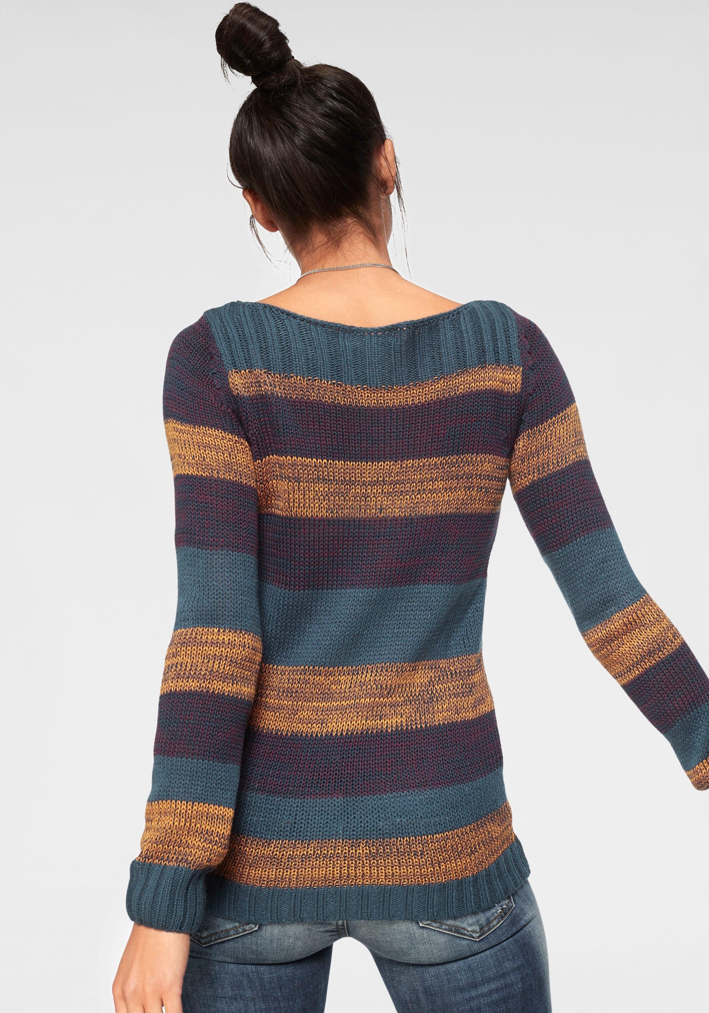 AJC Strickpullover mit U-Boot Ausschnitt und tollem Streifendesign günstig online kaufen