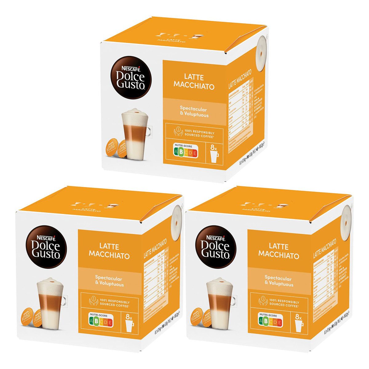 NESCAFE Kaffee, Nescafe Dolce Gusto Latte Macchiato 16 Kaffee Kapseln 3er Pack