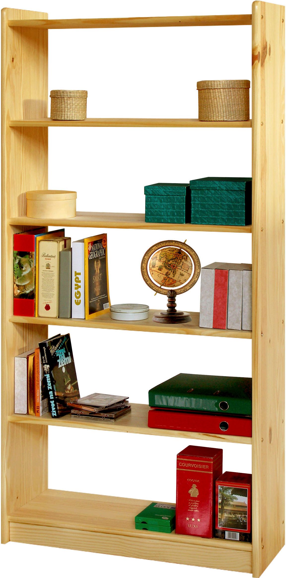 MÖBILIA Bücherregal, 1-tlg., gefertigt aus massivem Kiefernholz