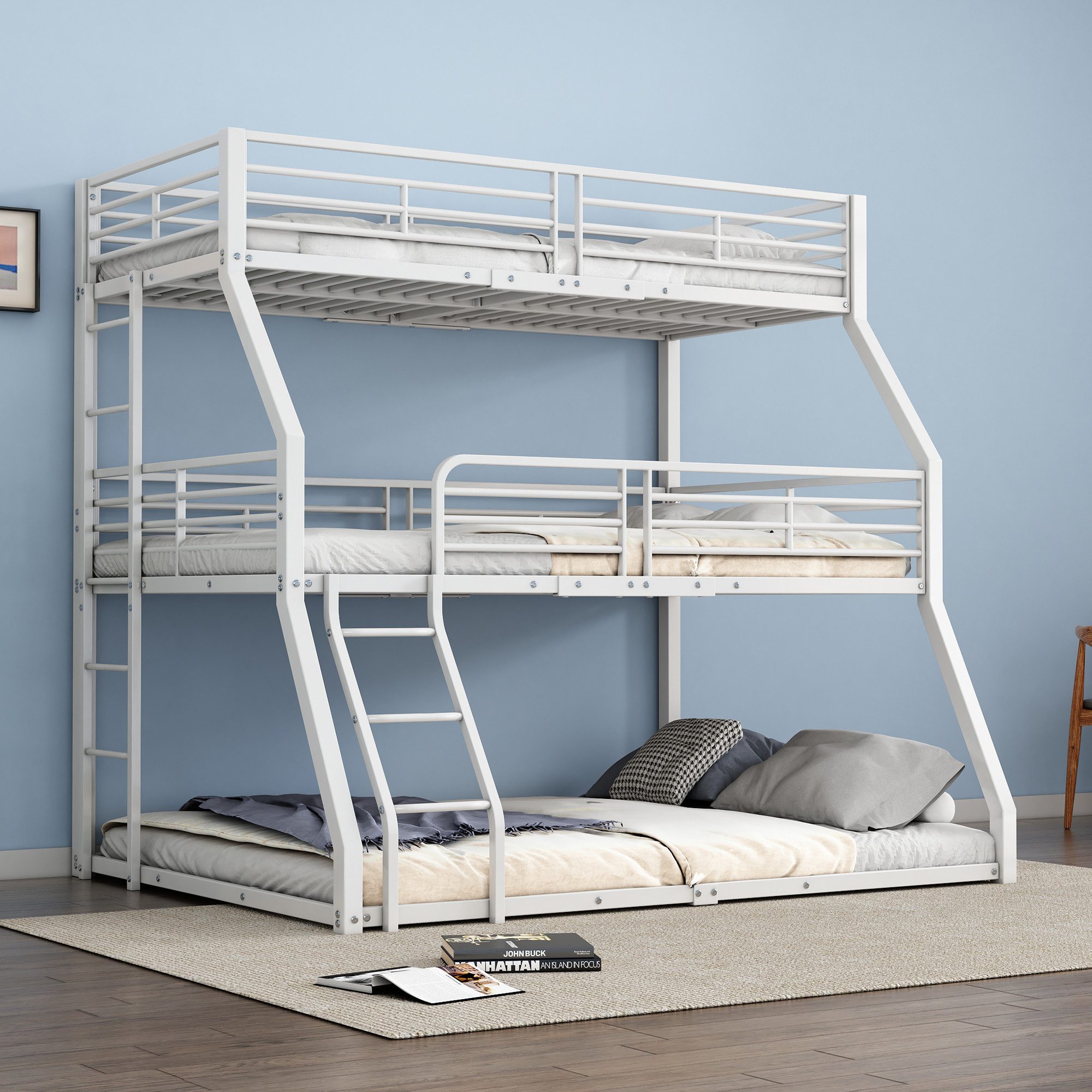 OKWISH Kinderbett Metallbettgestell,Jugendbett Etagenbett (Dreifach-Etagenb günstig online kaufen