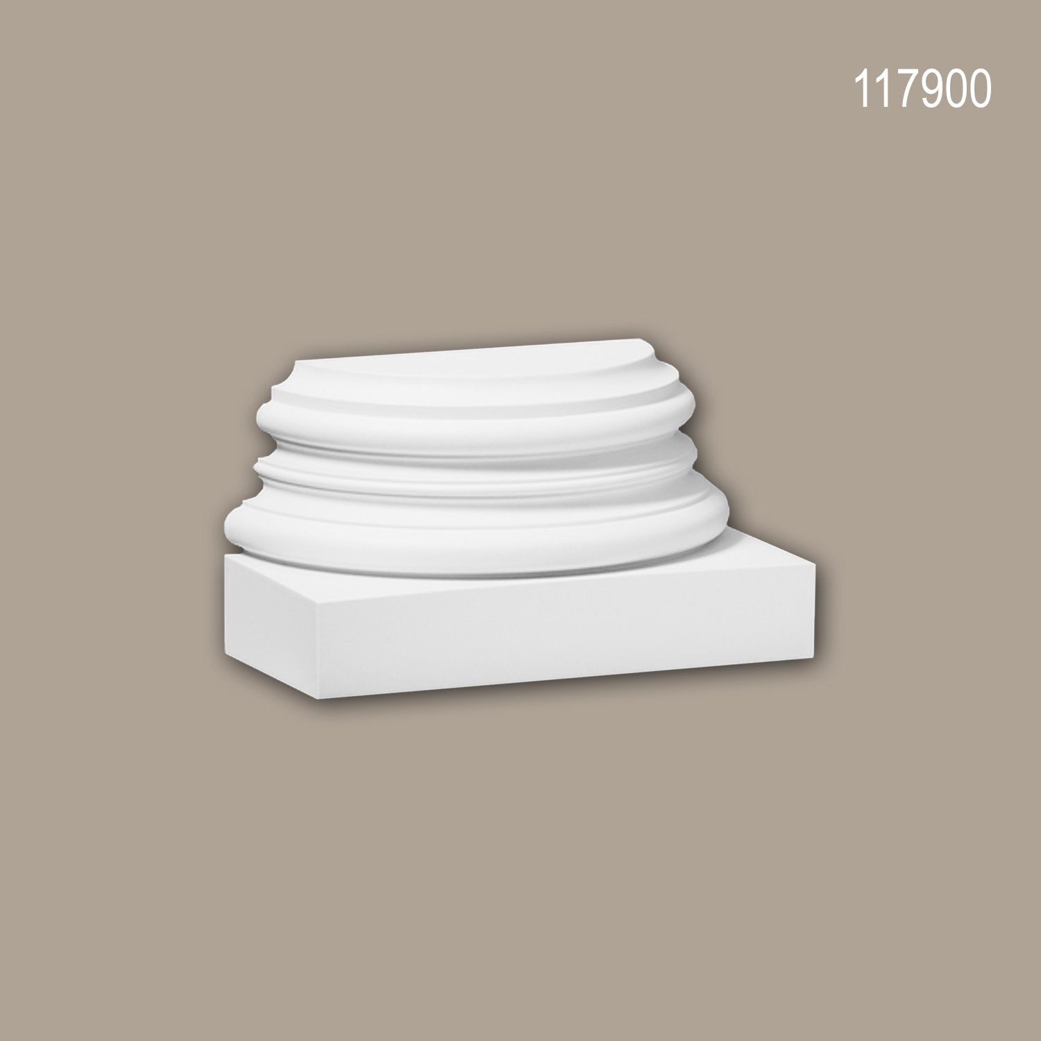Klassisch 1 St., Zierelement, Stucksäule, Zeitlos Säule, vorgrundiert, Profhome / Dekosäule), 117900 (Halbsäulen weiß, Sockel, Wanddekoobjekt Stil: