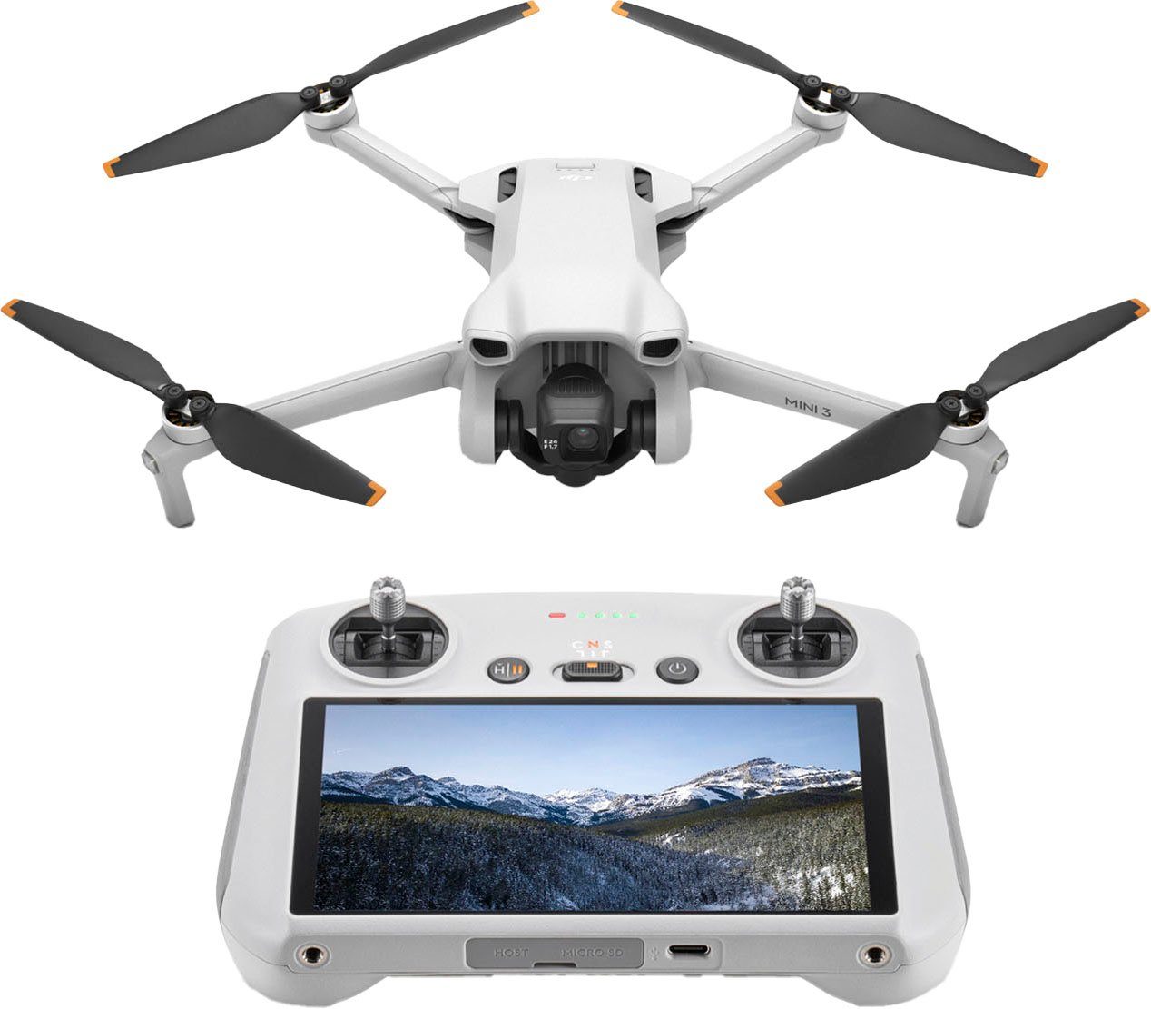 DJI Mini 3 Fly More Combo & DJI RC Drohne (4K Ultra HD), Echte vertikale  Aufnahmen