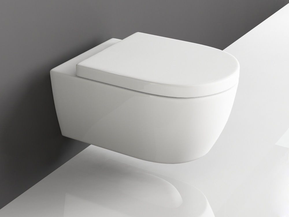 SSWW Tiefspül-WC spülrandlose Toilette mit WC-Sitz günstig online kaufen