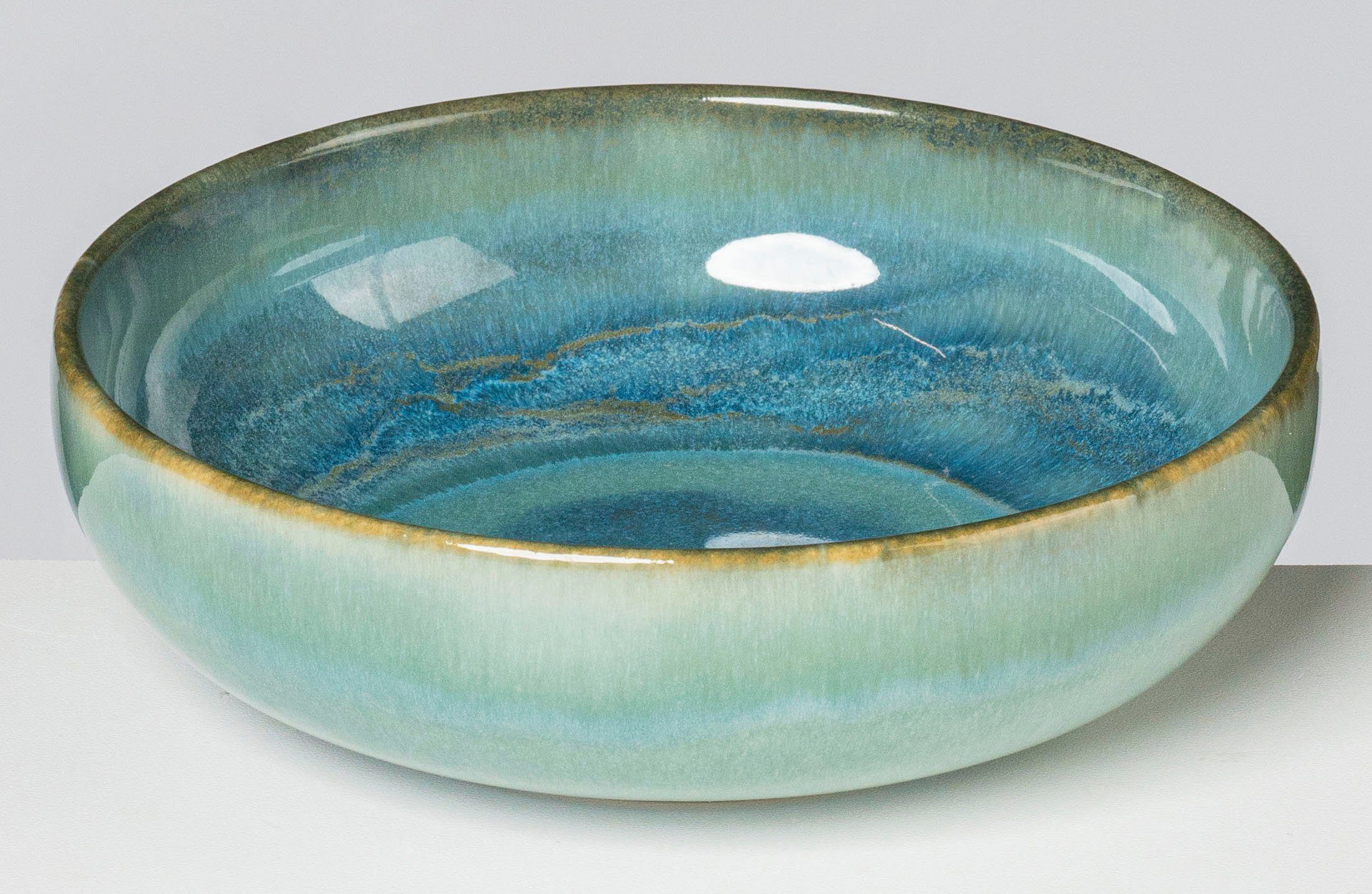 Gipfelstück Müslischale Tiefer See, Steinzeug, (Set, 4-tlg), Scandi-Style, glänzende Reaktivglasur, jedes Stück ein Unikat