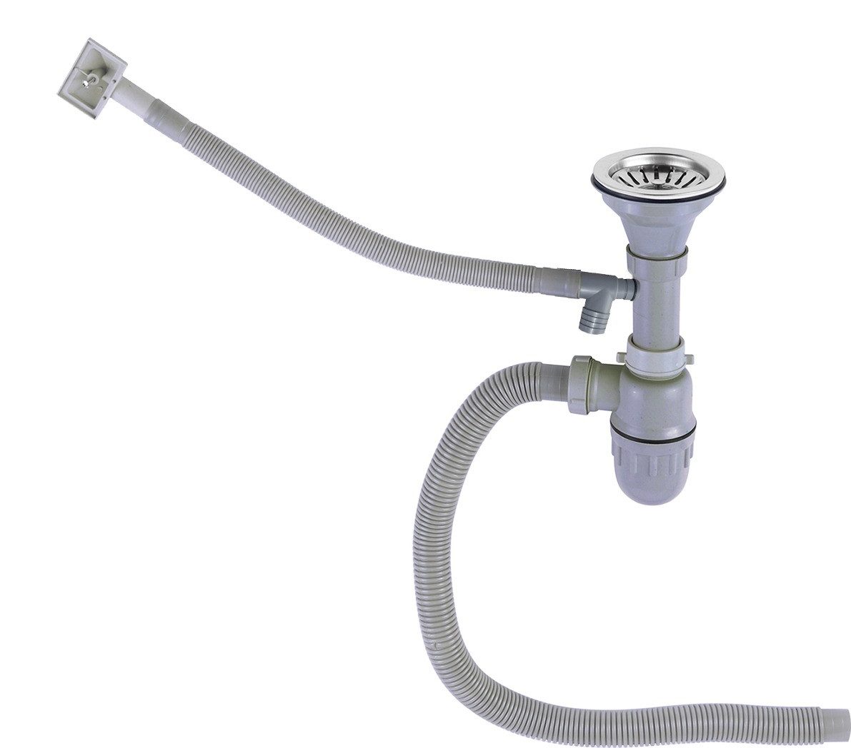 Faizee Möbel Edelstahlspüle Edelstahlspüle 48x48 cm Edelstahl inkl. Siphon-Set, Ohne Armatur