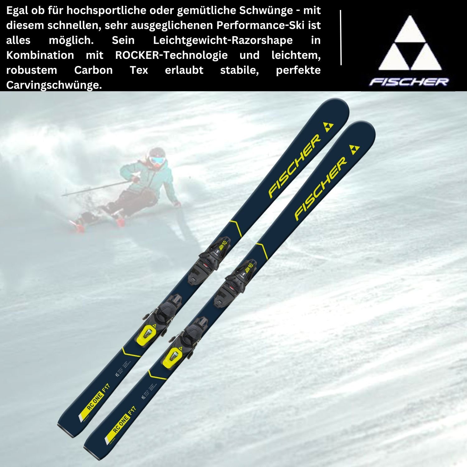 Fischer PR Ski, Alpin RC 2024 Ski Bindung + F17 RS10 TPR Sports Rocker Fischer One