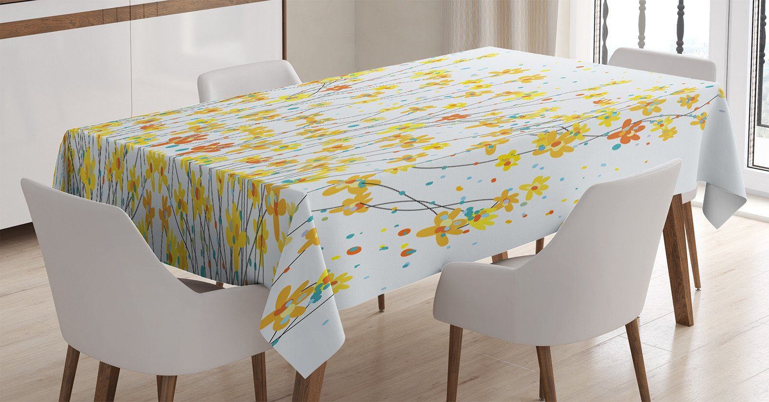 Abakuhaus Tischdecke Für Farben, Narzissen-Blüte Blume Bereich den Klare Außen Waschbar Farbfest geeignet Frühling