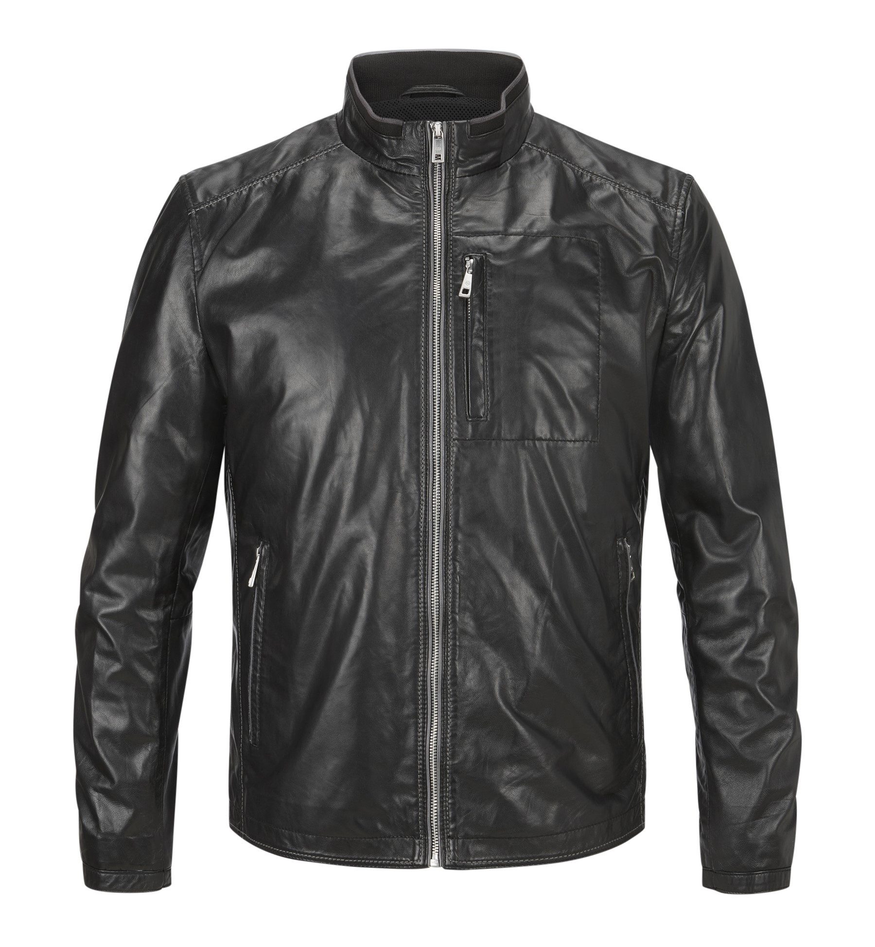 Milestone Lederjacke MSJumper aus feinem Lammleder Stehkragen mit Strickdet günstig online kaufen