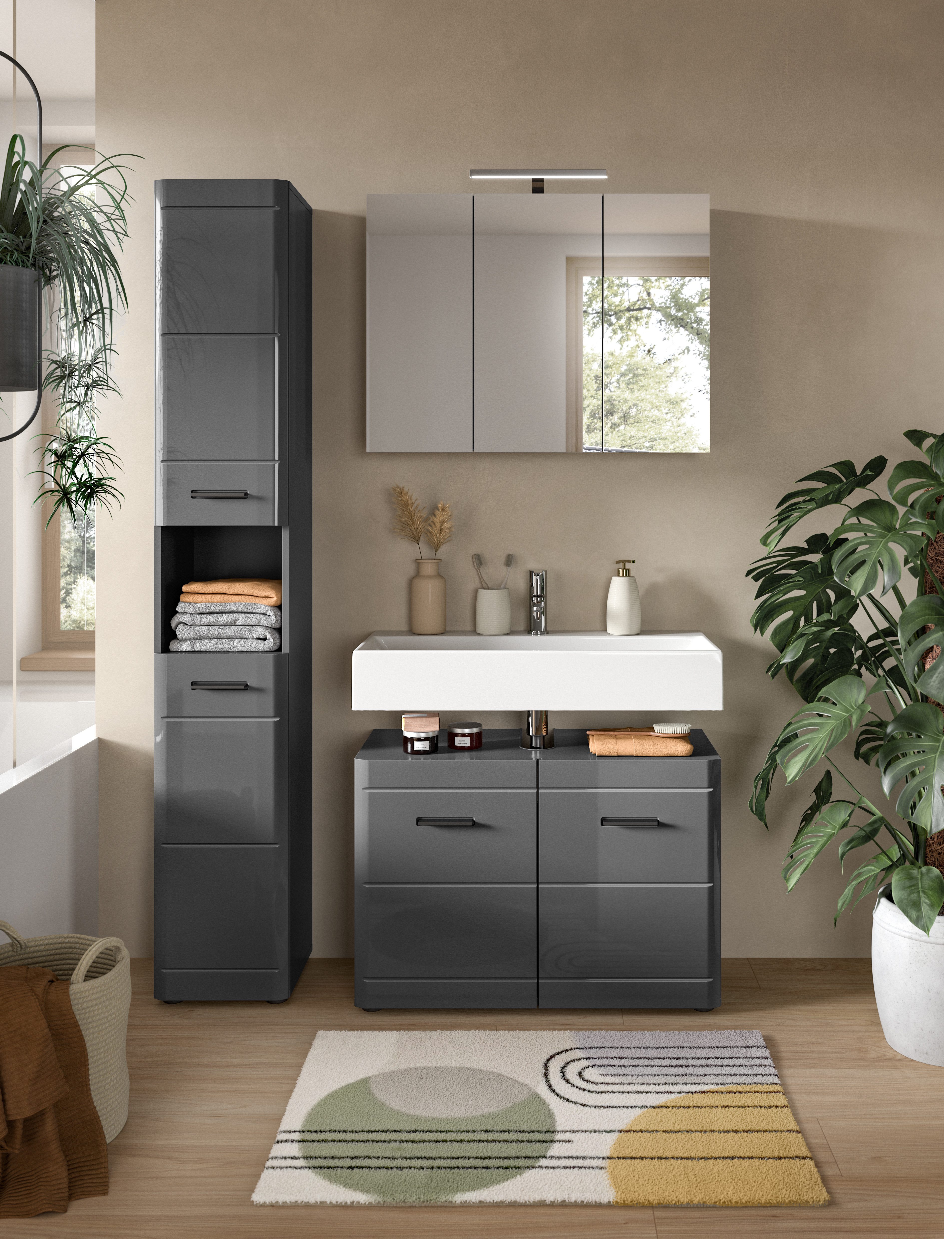 welltime Spiegelschrank Doux, Breite 80 cm, 3 Spiegeltüren, 6 Einlegeboden, günstig online kaufen