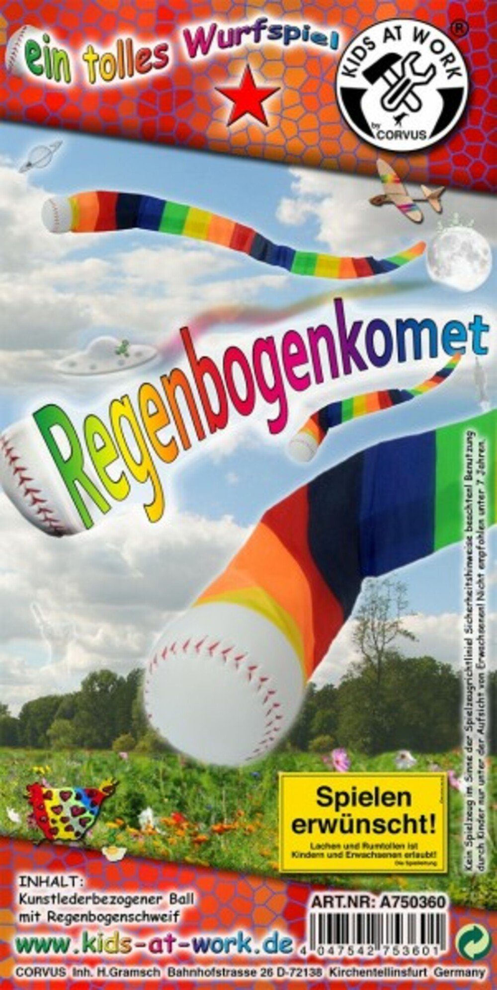 Corvus Experimentierkasten Regenbogenkomet Wurfspiel