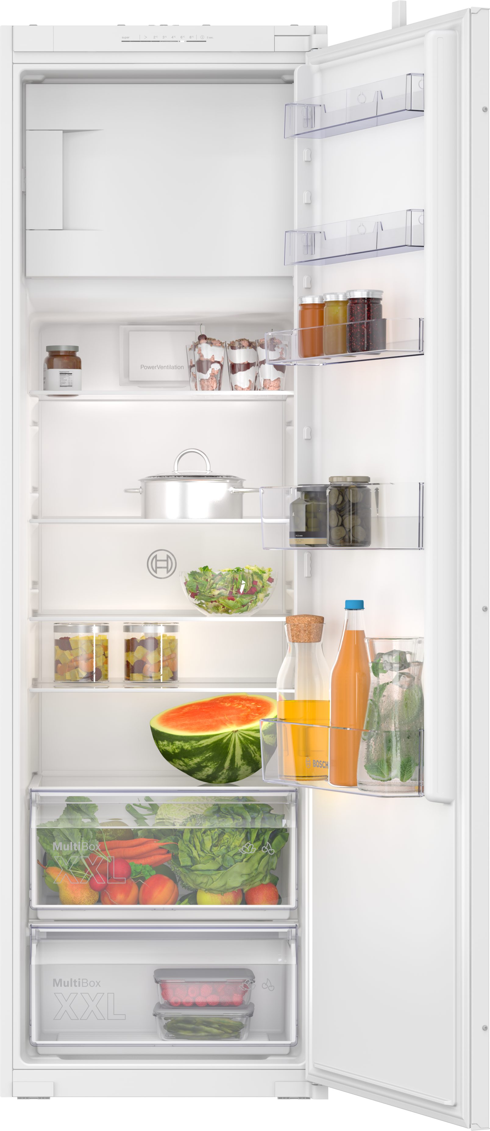 BOSCH Einbaukühlschrank Serie 2 KIL82NSE0, 177,2 cm hoch, 54,1 cm breit, Multi Box XXL: extragroße Schublade für Obst und Gemüse