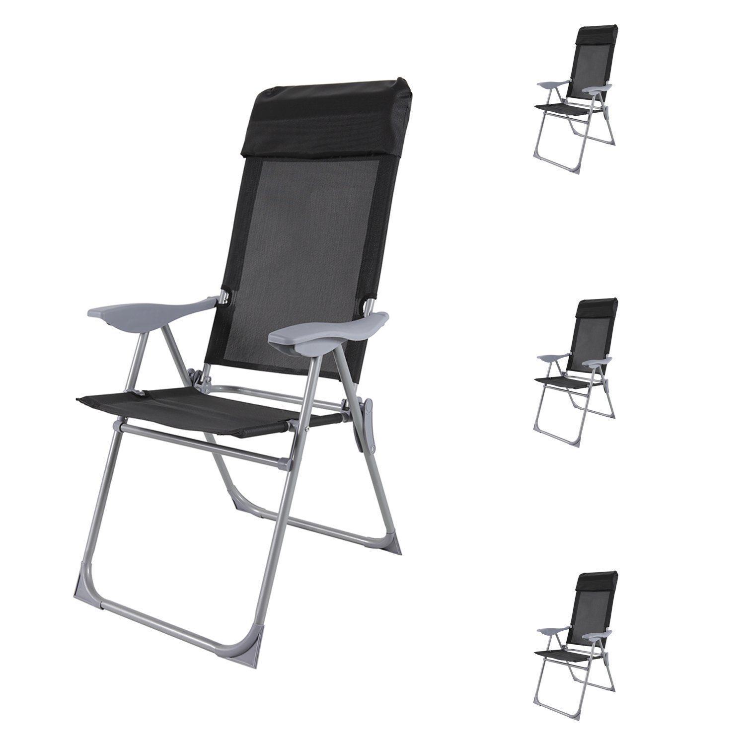 Mojawo Armlehnstuhl 4'er Set Camping Sessel Garten Klappstuhl