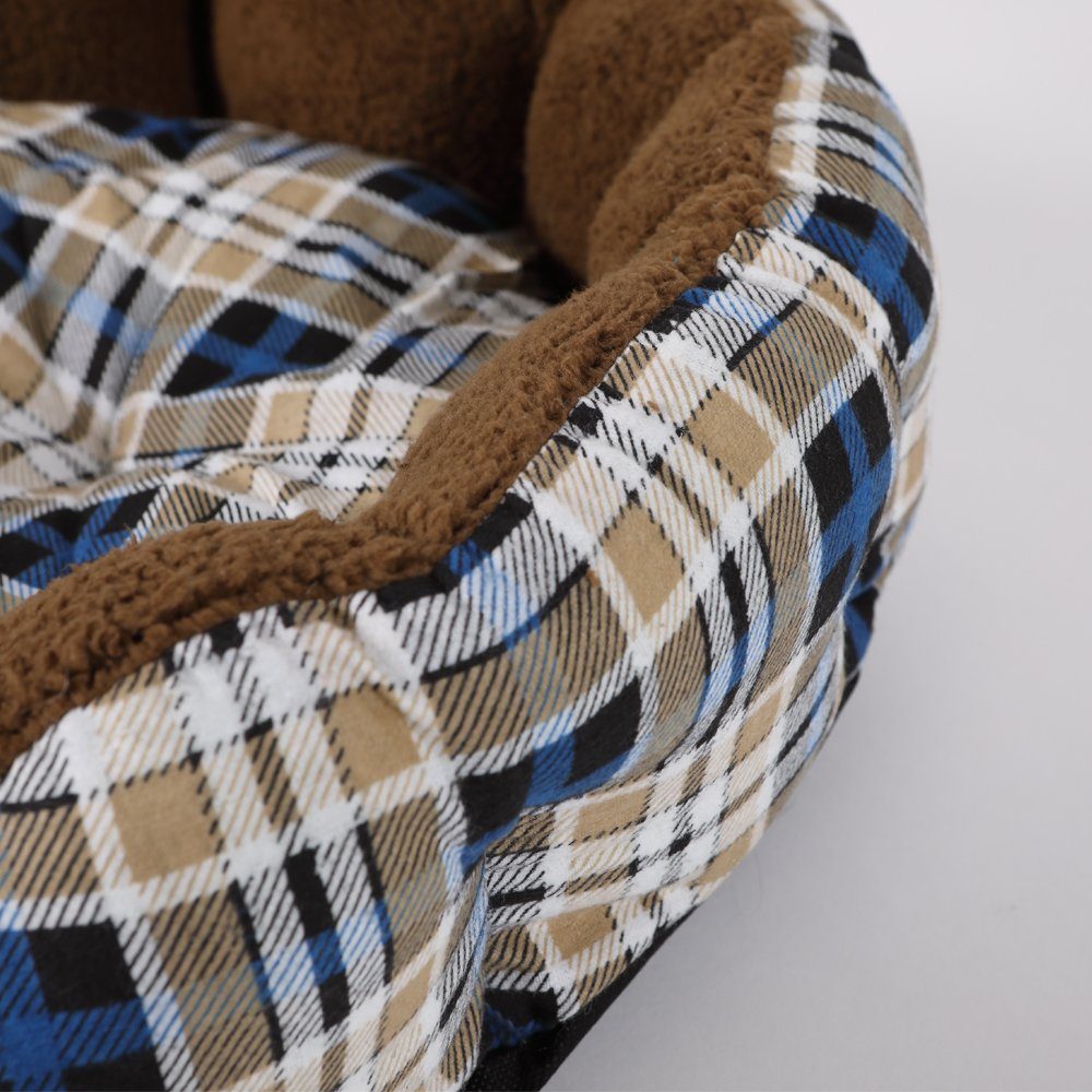 Home4Living Hundekorb Hundebett Hundekissen blau-kariert Hundekörbchen günstig online kaufen