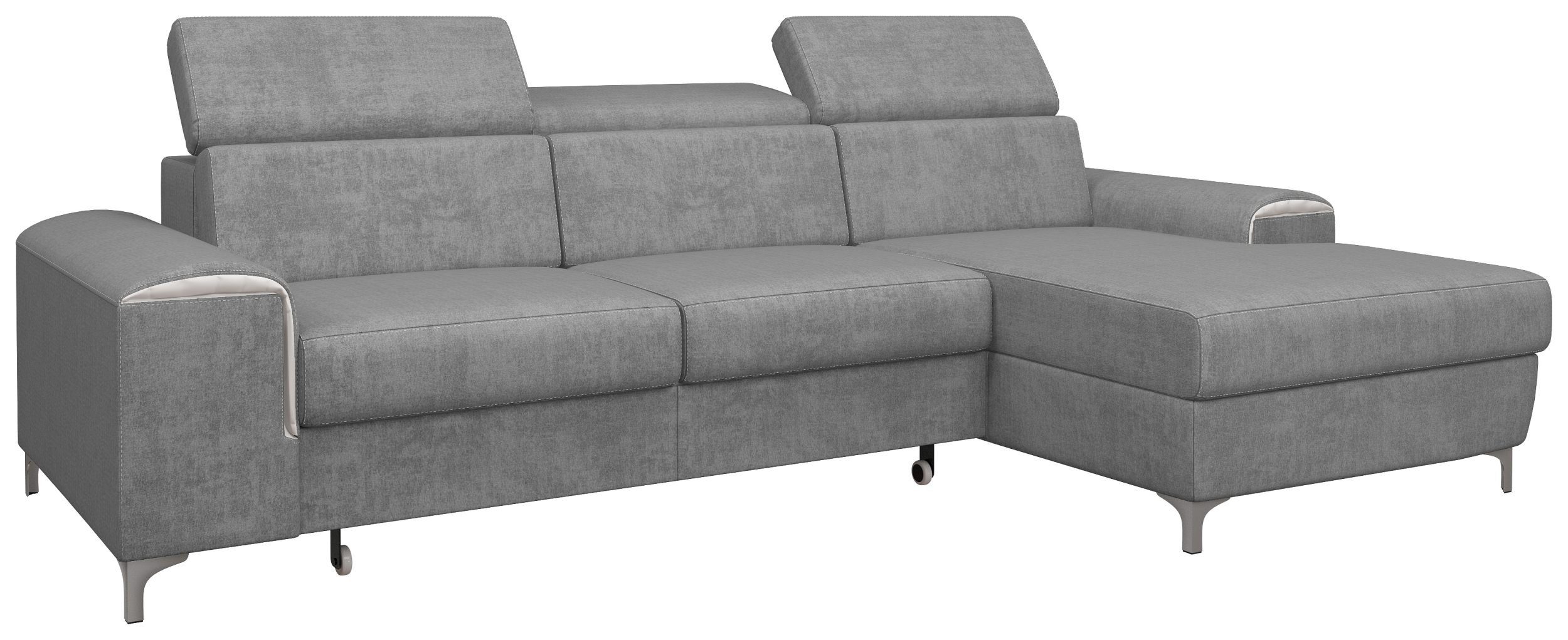 Ecksofa L-Form, Sitzkomfort, Bettfunktion, mit Kopfteilverstellung frei stellbar, Eckcouch, Raum bestellbar, oder rechts und mane inklusive Stylefy Bettkasten links im Lino,