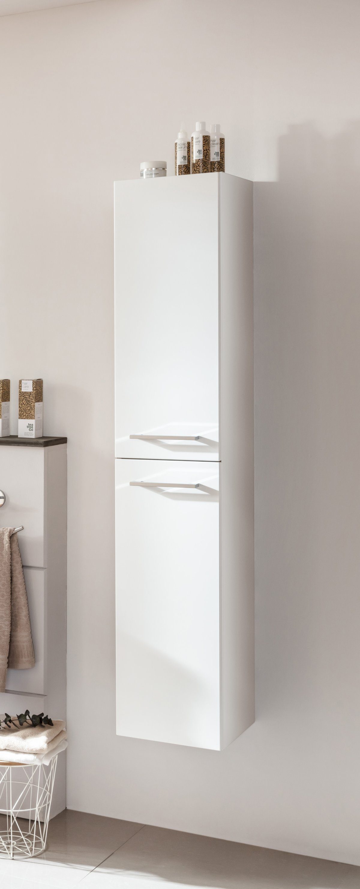 FACKELMANN Hochschrank Verona Hochschrank rechts - Weiß Hochglanz - Weiß Glanz