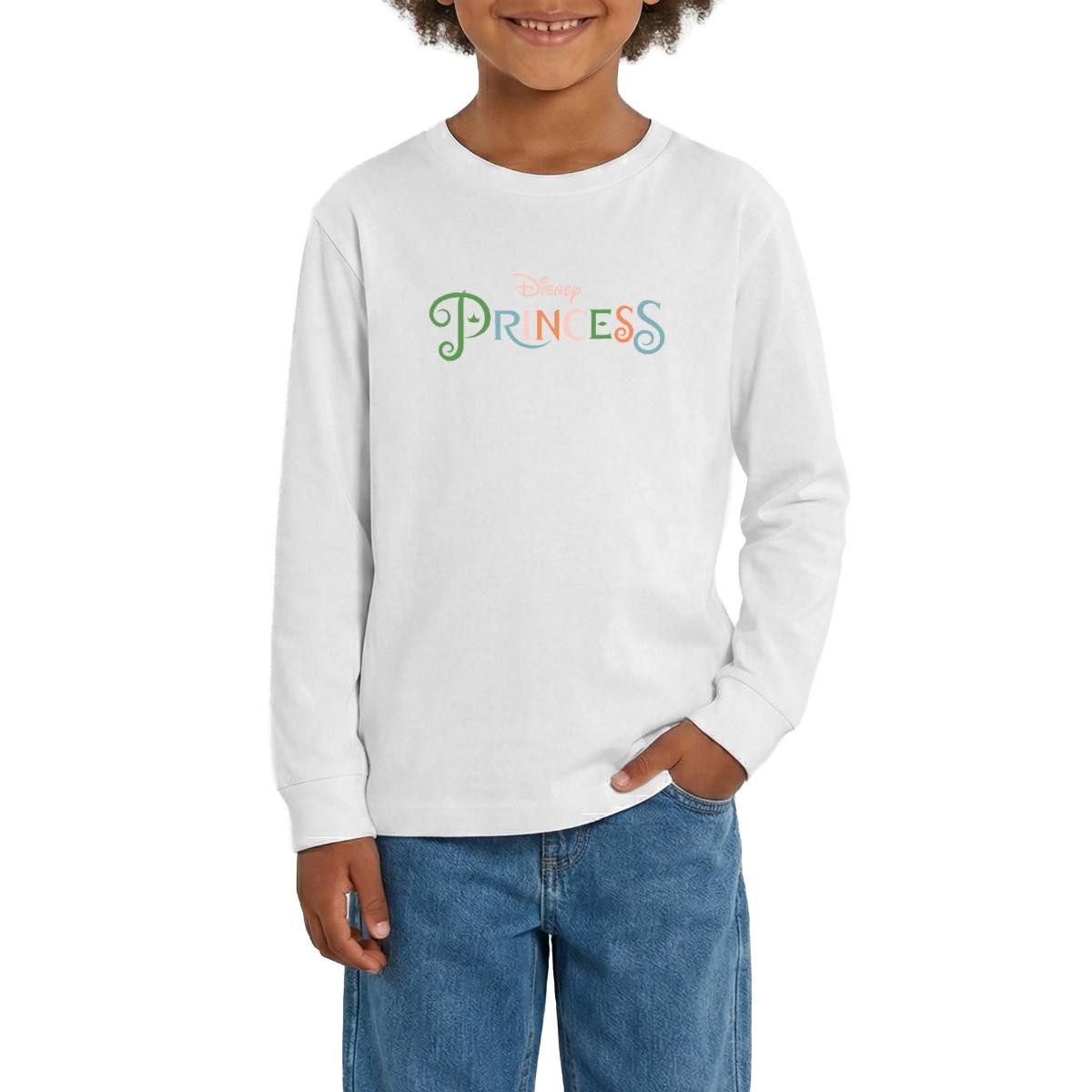 T-Shirt Disney Prinzessinnen Schriftzug Teenager Premium Langarmshirt