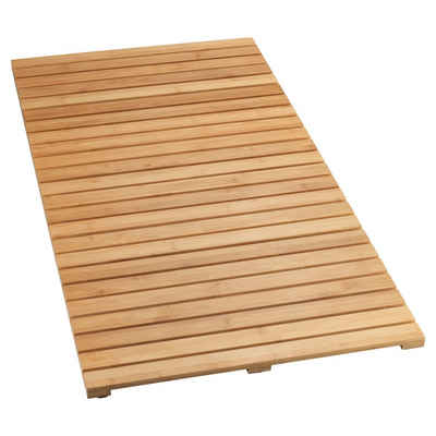 Basera® Badaccessoire-Set Bambus Dusch- und Saunarost für Innen- und Außenbereich, Duschmatte rutschhemmend 100 x 50 cm