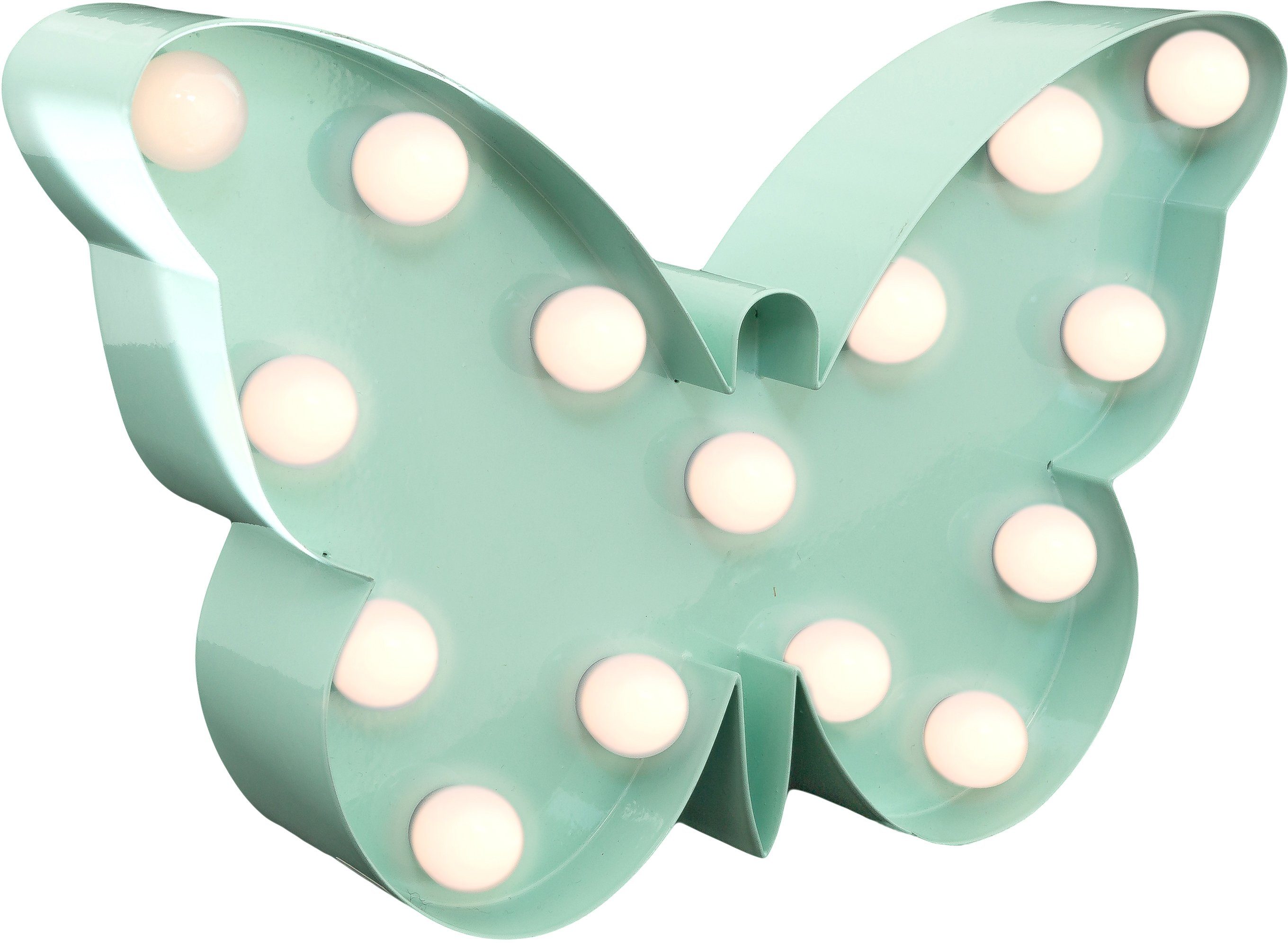 MARQUEE LIGHTS LED Dekolicht Butterfly, LED fest integriert, Warmweiß, Wandlampe, Tischlampe Schmetterling, Tier 15 Leuchtmittel - 23x 15 cm