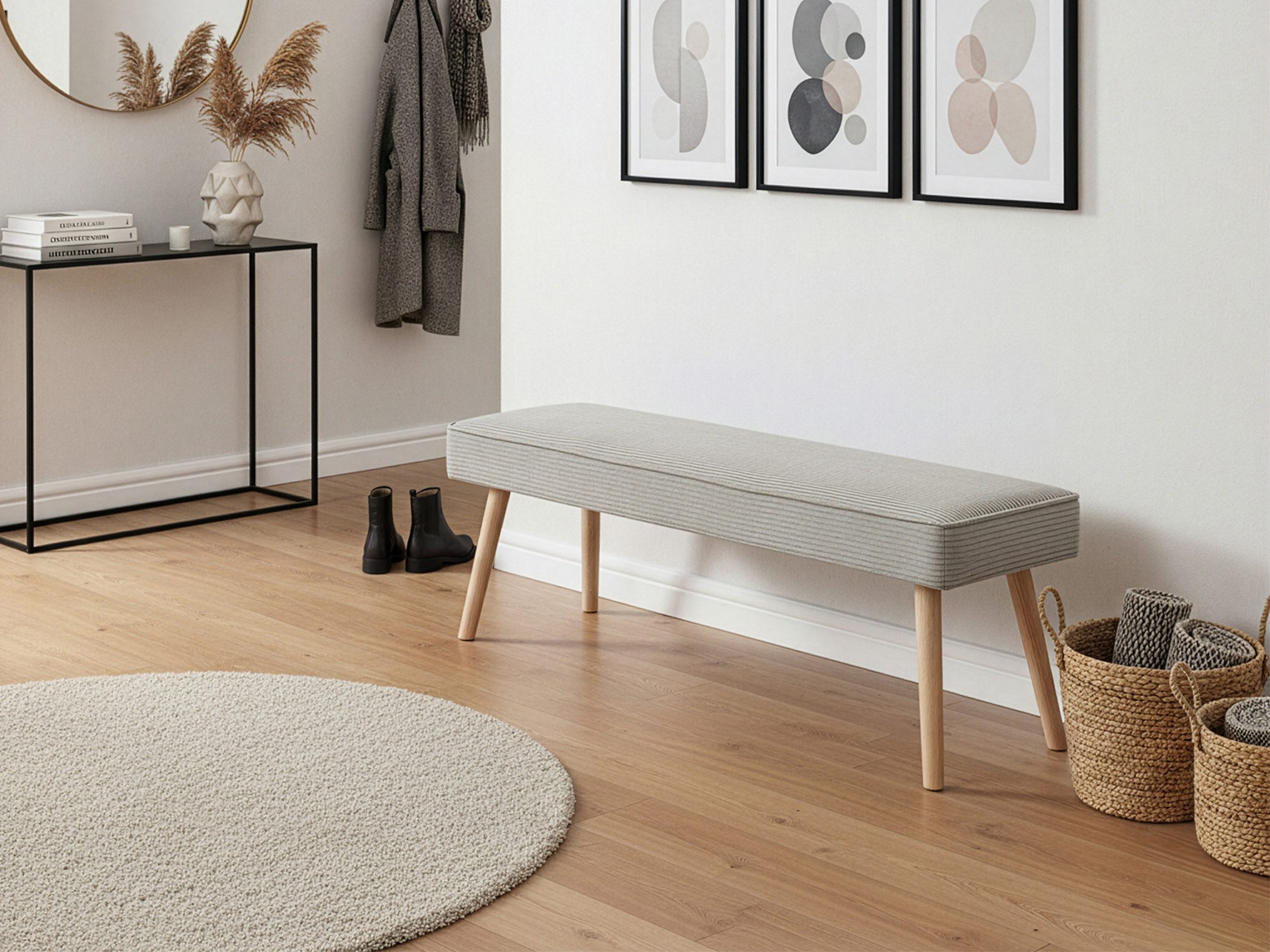 B&D home Essbank PAUL, gepolstert, Federkernbox, mit oder ohne Rückenlehne in 120/140/160cm