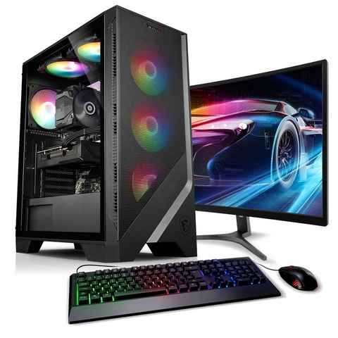 Kiebel Cobra Gaming-PC-Komplettsystem (24", AMD Ryzen 5 AMD Ryzen 5 5500, RTX 3050, 16 GB RAM, 1000 GB SSD, RGB-Beleuchtung, WLAN)