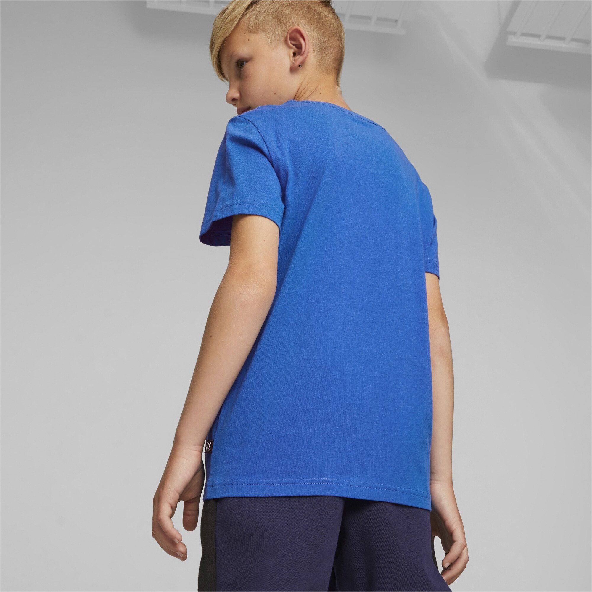 Two-Tone Essentials+ Trainingsshirt PUMA Jungen Racing Blue Logo T-Shirt