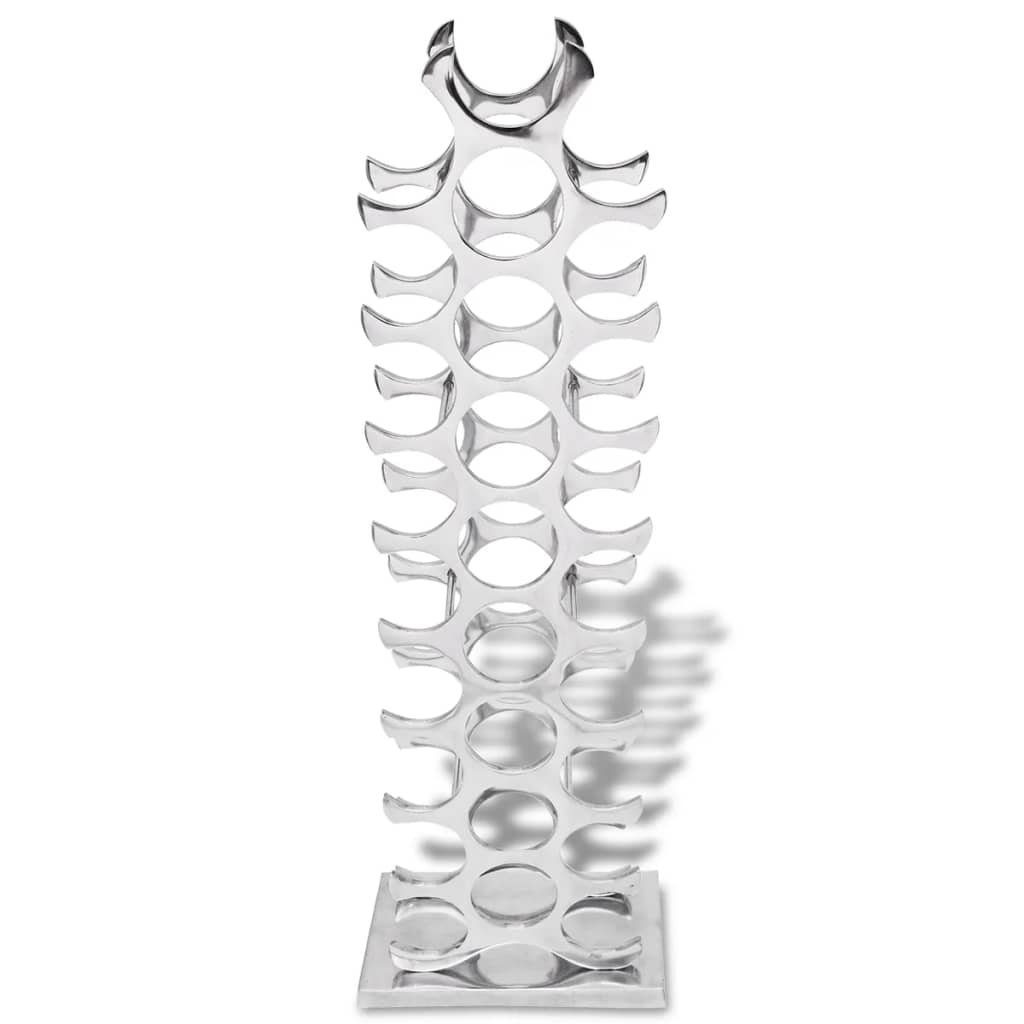 vidaXL Weinregal Weinregal Aluminium Silber 27 Flaschen, 27-tlg.