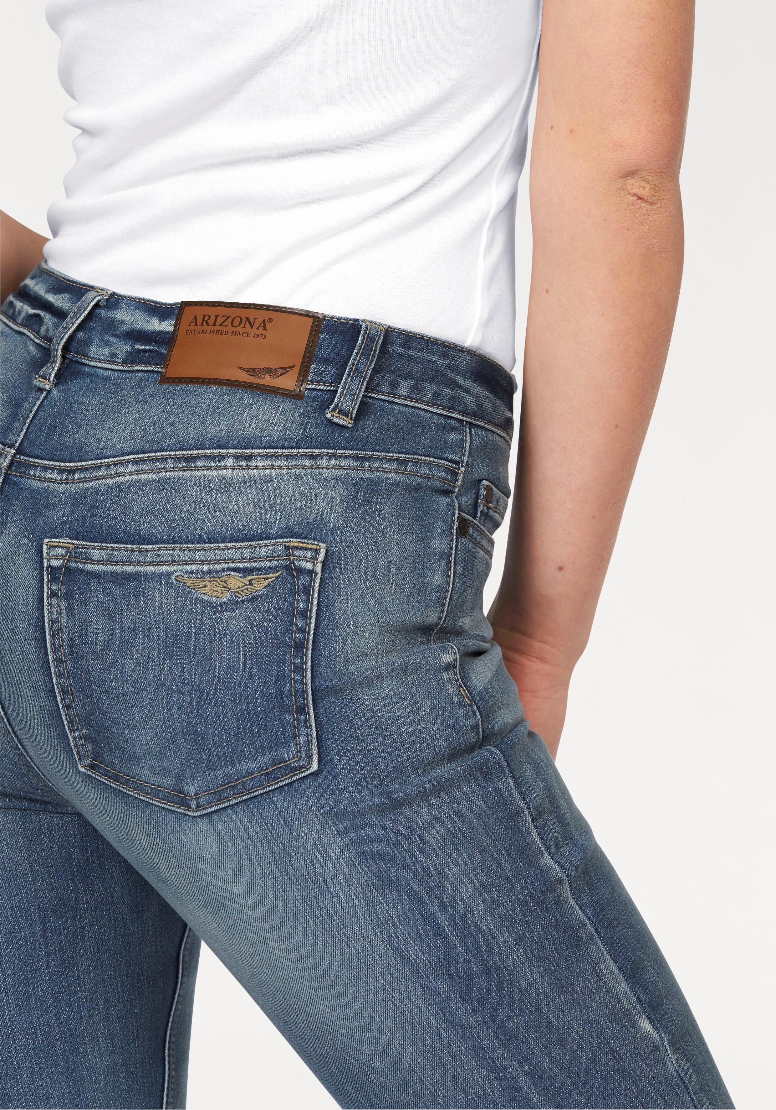 Arizona Bootcut-Jeans Baby Bootcut leicht ausgestelltes Bein, hohe Leibhöhe