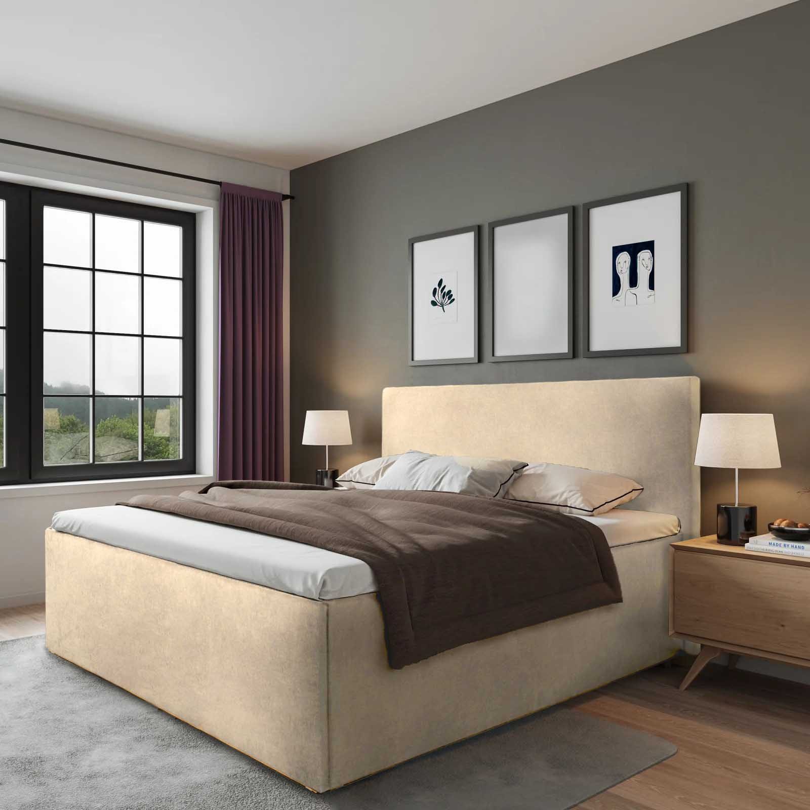 Halmon Schlafkomfort Betten Polsterbett Gent (Mit Stauraum unter der Liegef günstig online kaufen