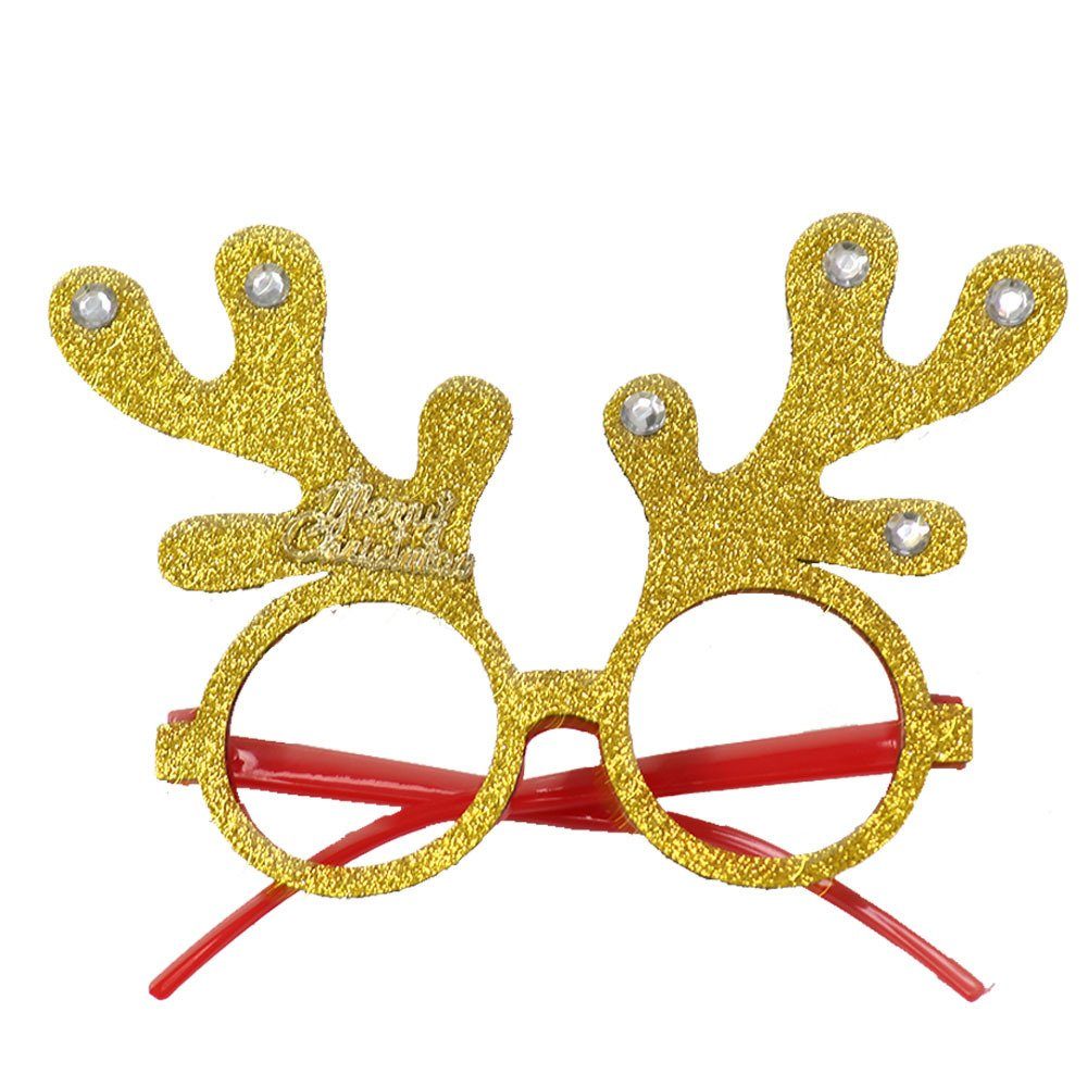 Blusmart Fahrradbrille Neuartiger Weihnachts-Brillenrahmen, Glänzende Weihnachtsmann-Brille 24
