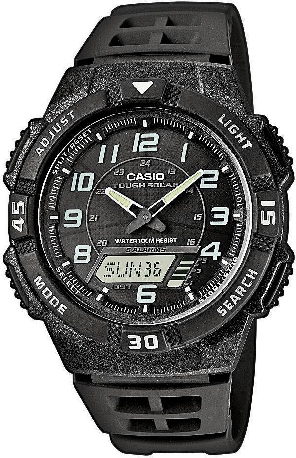 Casio Collection Chronograph AQ-S800W-1BVEF, Solaruhr, Quarzuhr, Armbanduhr, Herrenuhr, digital, Stoppfunktion