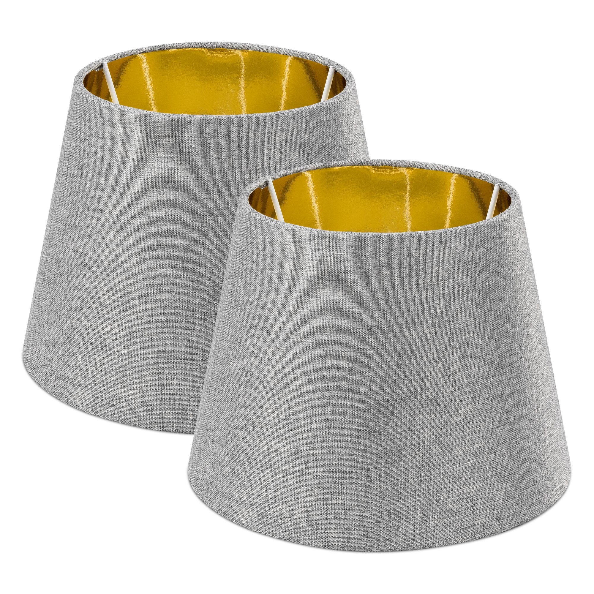Navaris Lampenschirm 2x Lampenschirm Tischlampe E27 rund - 16,2x15,3x22cm - Set