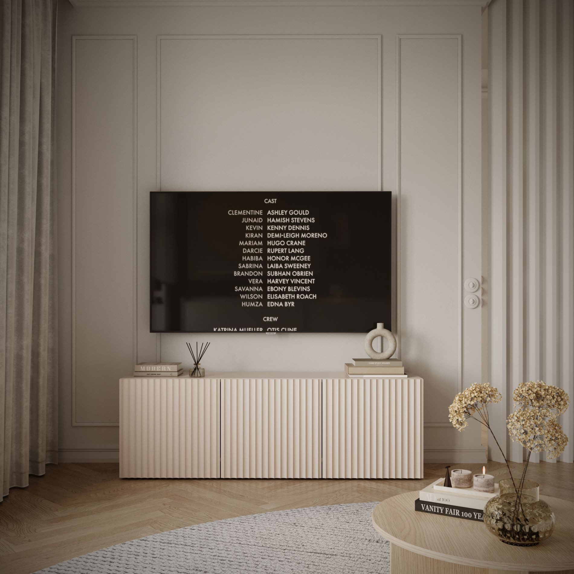 Selsey TV-Schrank SUNDS TV-Lowboard 3-türig mit Lamellenfront, 150 cm günstig online kaufen