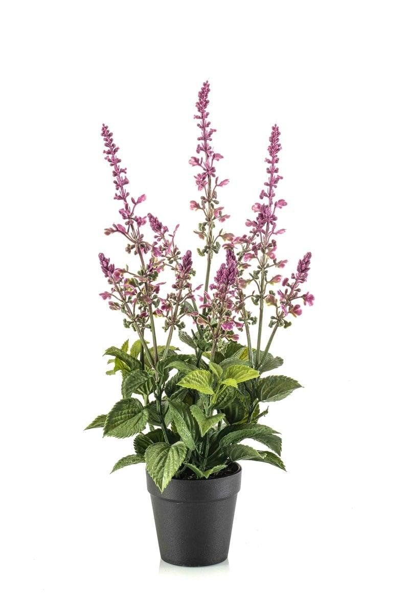 Kunstpflanze Künstlicher Salbei SWORTA im Dekotopf, Blüten, Mauve, 45cm Salbei, artplants, Höhe 45.0 cm