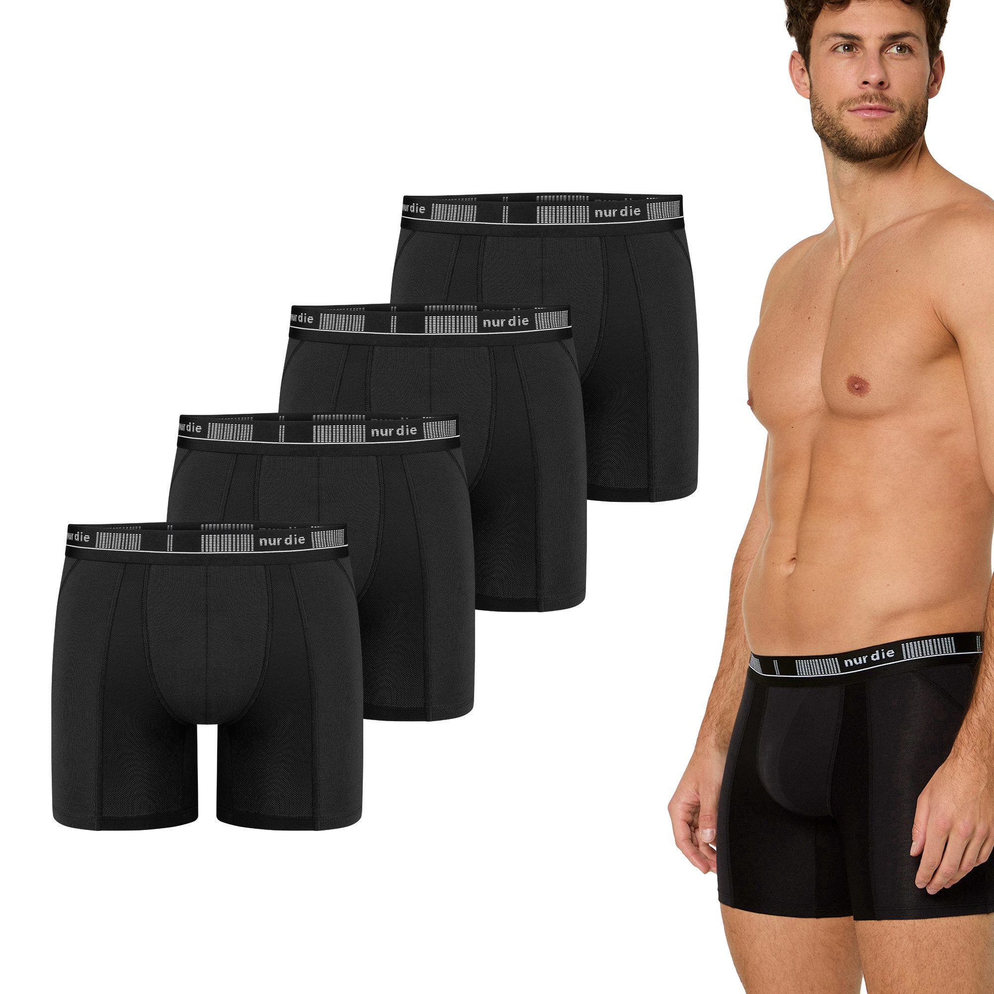 Nur Die Langer Boxer Long Boxer Cotton Active (4-St) Männer Multipack Mehrp günstig online kaufen