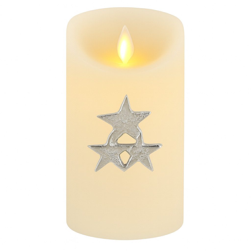 Marrakesch Orient & Mediterran Interior LED-Kerze Kerzenpin Caloge G 6cm Silber, Boho Vintage Kerzenstecker Advent Deko (1-tlg), Handarbeit