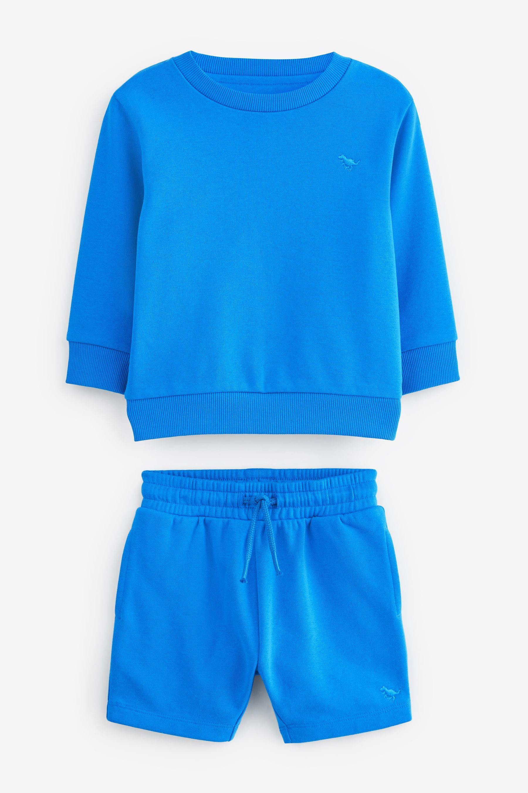 Next Sweatanzug Sweatshirt und Shorts Set Blue Cobalt im (2-tlg)