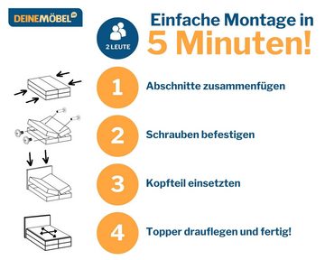 Deine Möbel 24 Boxspringbett LOFT III Boxspring Komplettbett Polsterbett Bonellfederkernmatratzen (ganz in Cord Cord-Samt, Boxbett Cord Cord-Samt 120x200 140x200 160x200 180x200 200x200), inkl. Bettkasten Topper Matratzen H3 H4 zur Ausawhl