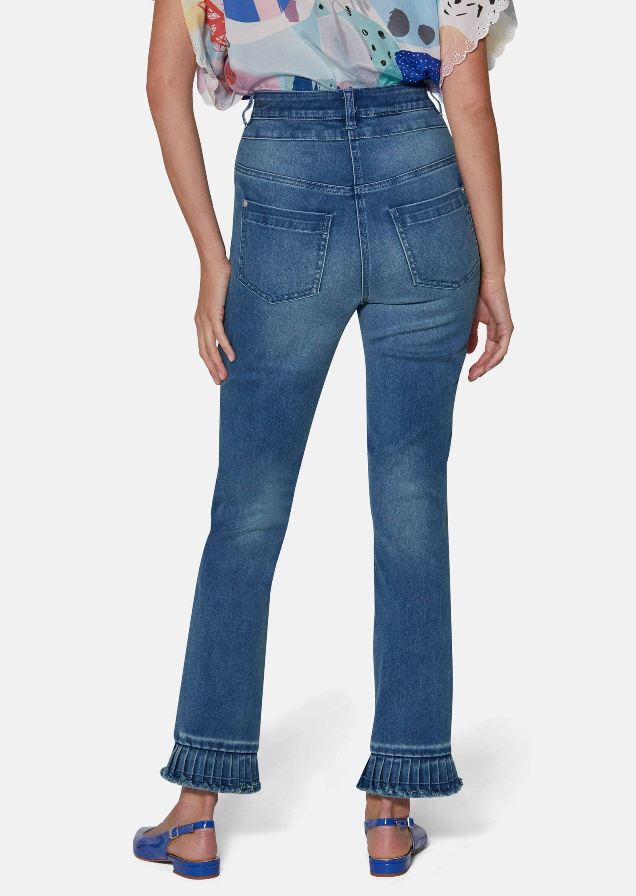 MADELEINE Gerade Jeans Jeans mit Plissee-Saum