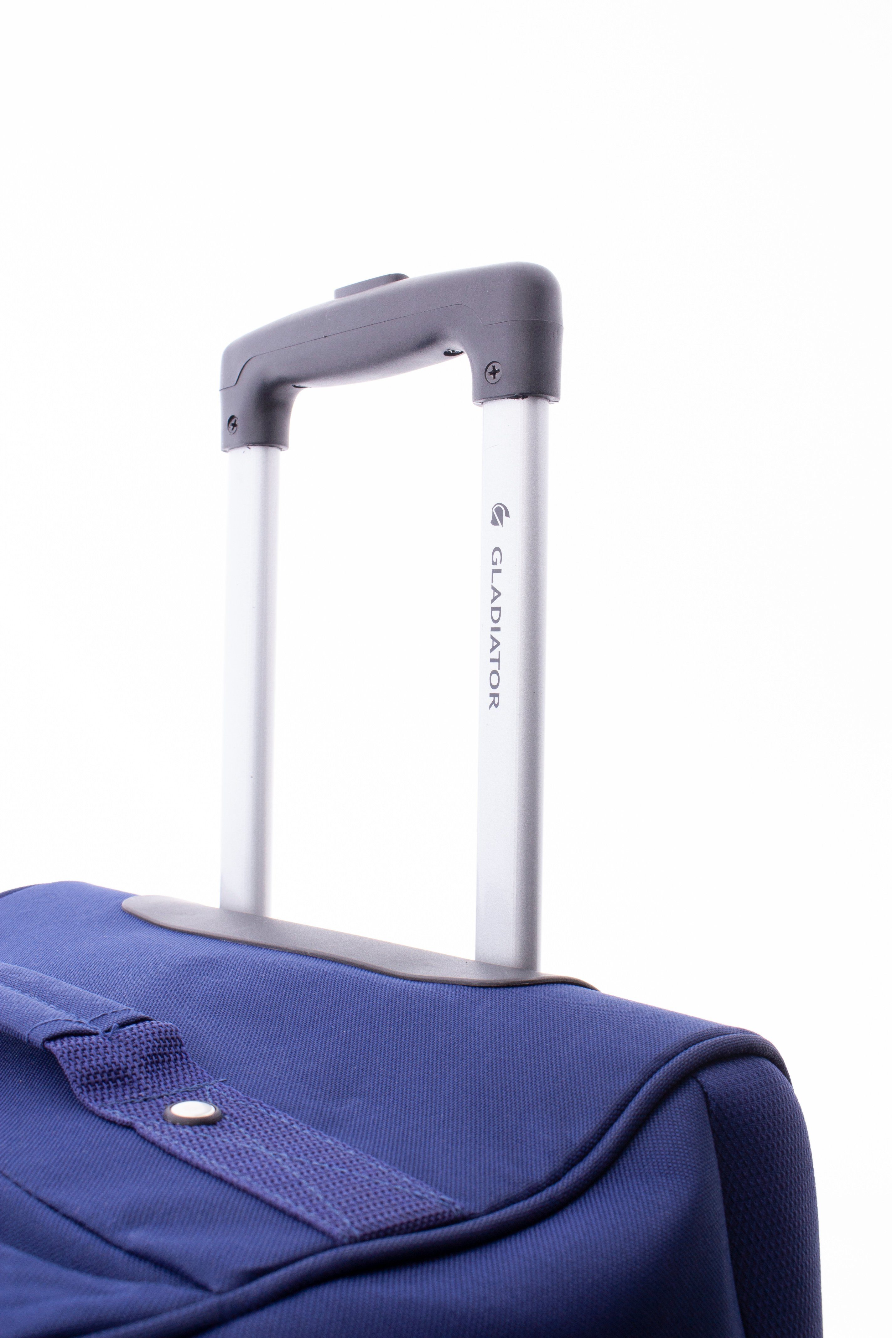 GLADIATOR Reisetasche mit - kg, - - Liter Trolleytasche, 80 Sporttasche cm 2,8 blau - Rollentasche, Trolley-Reisetasche Rollen - Gewicht: JUMBO 104