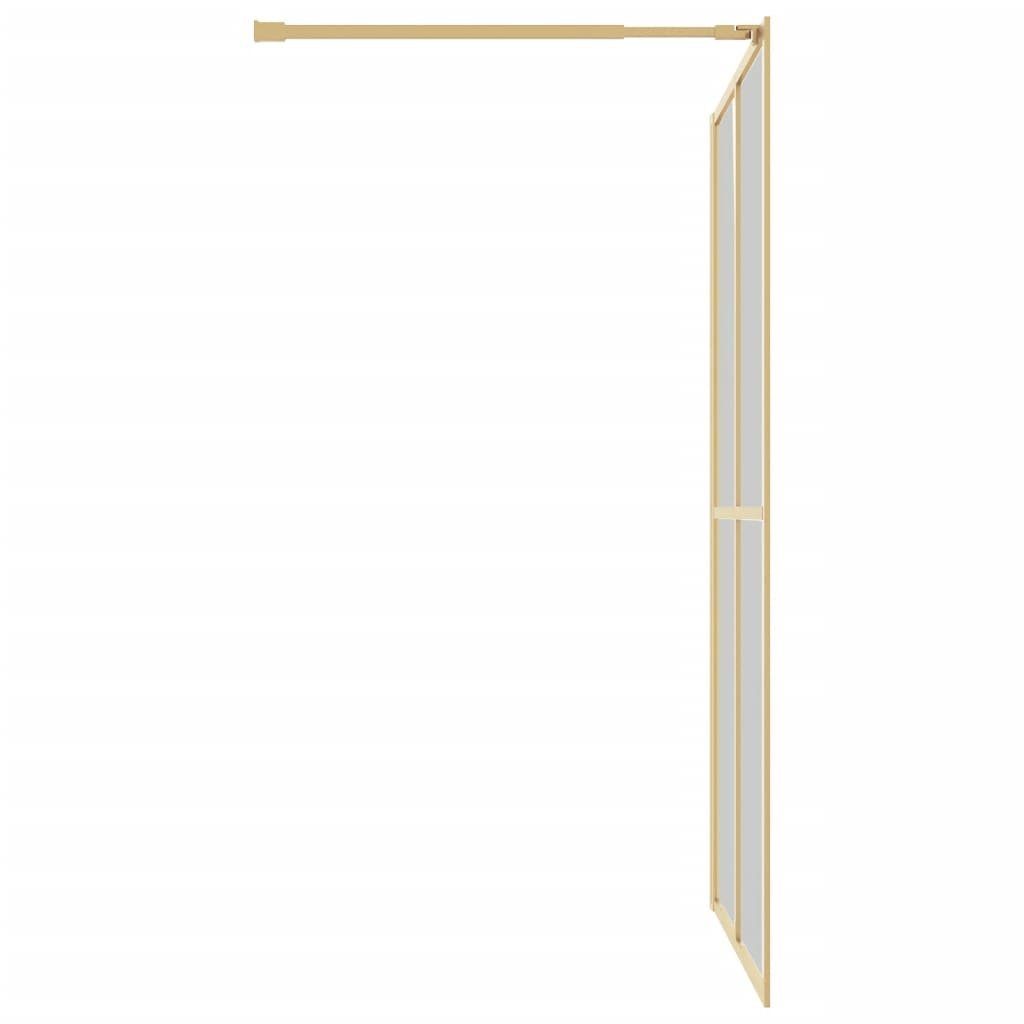 vidaXL Duschwand Walk In Duschwand für Begehbare Dusche ESG Klarglas Golden 140x195cm