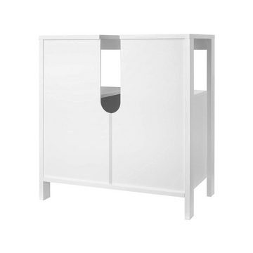 Homfa Waschbeckenunterschrank Unterschrank mit Türen und 1 Fach, 60x60x30cm