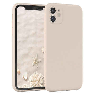 EAZY CASE Handyhülle TPU Hülle für Apple iPhone 11 6,1 Zoll, Bumper Case Matt Slimcover Silikonschutzhülle elastisch Taupe / Beige