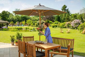 Kai Wiechmann Gartensessel Massiver Teak Sessel ohne Armlehnen als wetterfester Gartenstuhl, nachhaltiger und unbehandelter Teakholzsessel