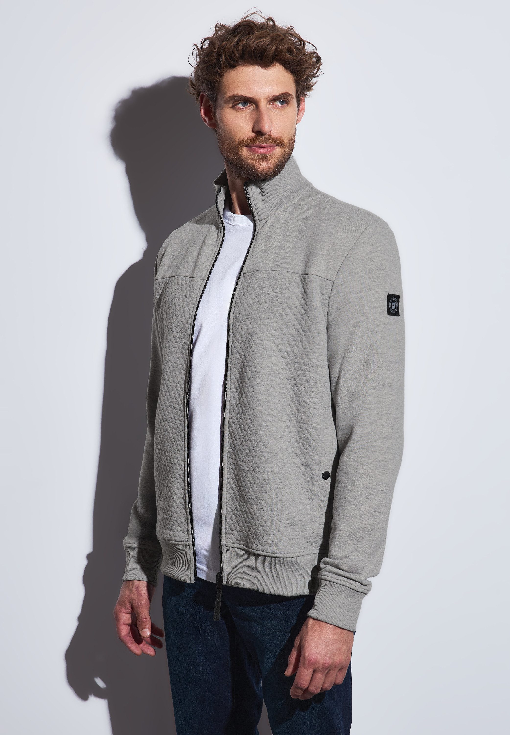 STREET ONE MEN Sweatjacke mit Stehkragen günstig online kaufen
